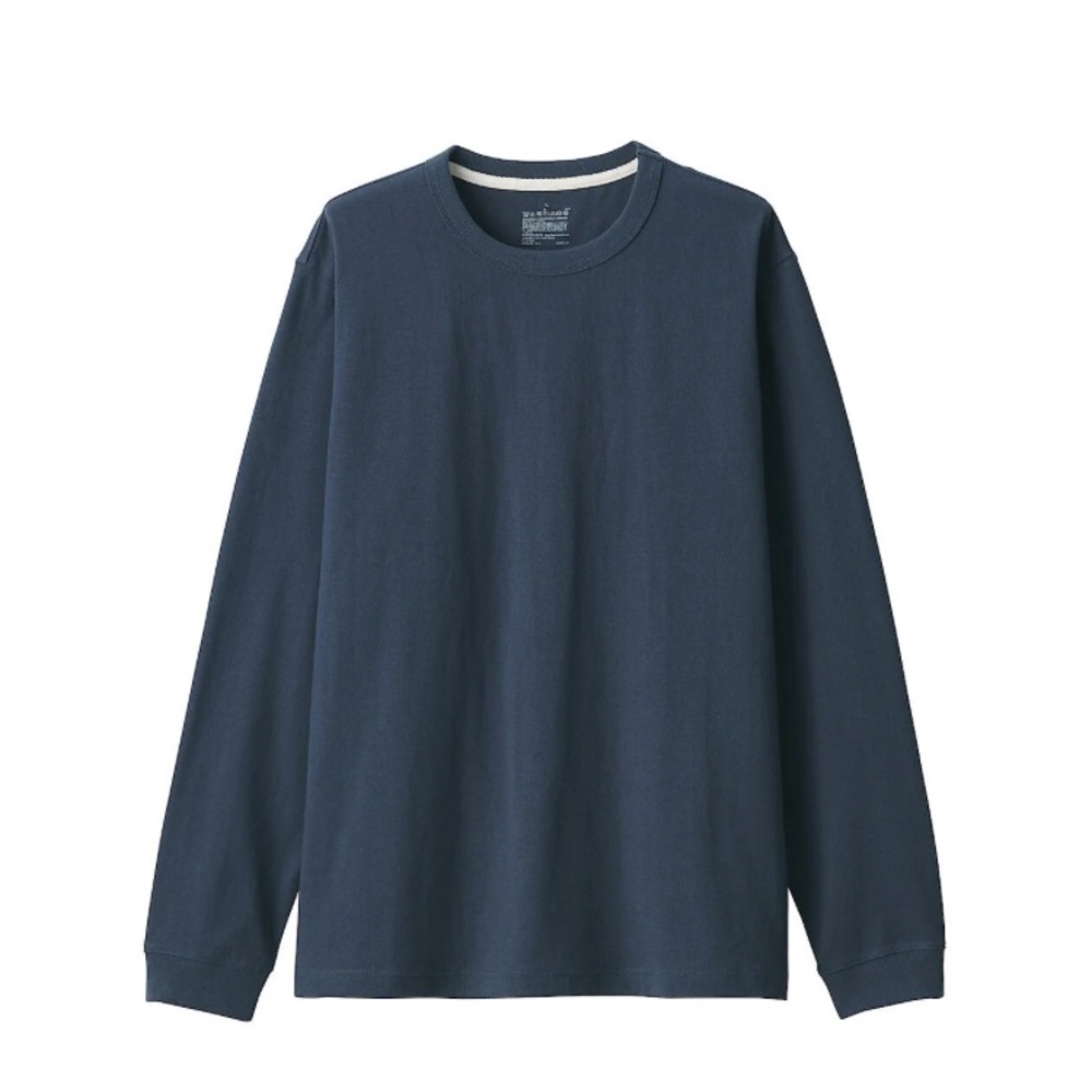 Heavyweight Jersey T-Shirt - MUJI Long Sleeve Navy T-Shirt